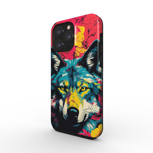 Wolf pop art style Tough Phone Case