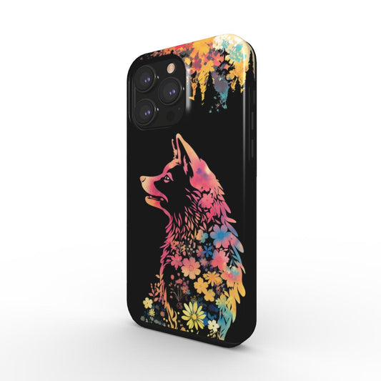 Flowery wolf Tough Phone Case